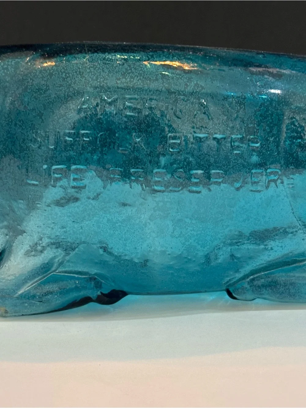 Vintage Suffolk Bitters Blue Pig Form Bottle - Picture 6 of 13